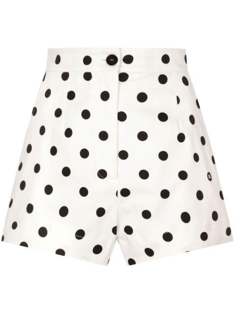 polka dot-print high-waisted shorts by DOLCE&GABBANA