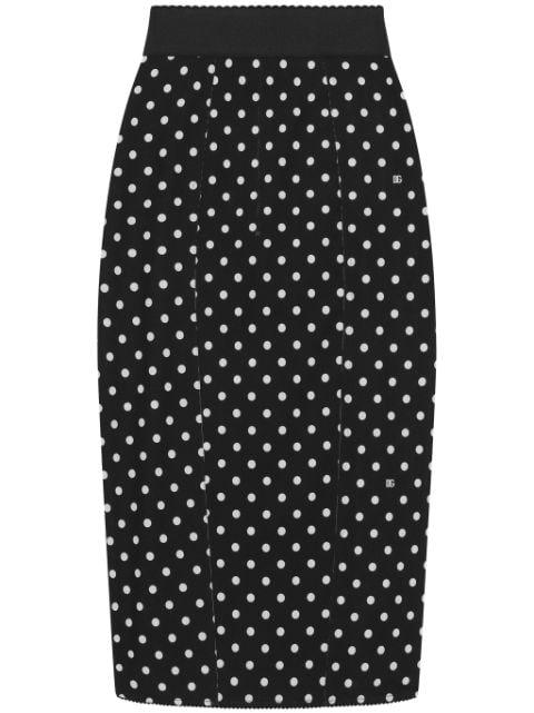 polka-dot print pencil skirt by DOLCE&GABBANA
