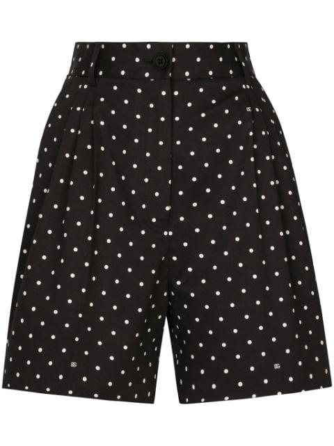 polka dot-print tailored shorts by DOLCE&GABBANA