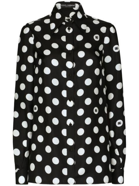 polka-dot silk twill shirt by DOLCE&GABBANA