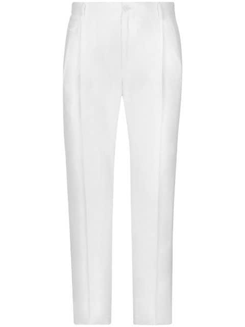pressed-crease linen trousers by DOLCE&GABBANA
