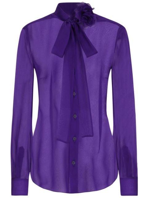 pussy-bow silk-chiffon blouse by DOLCE&GABBANA