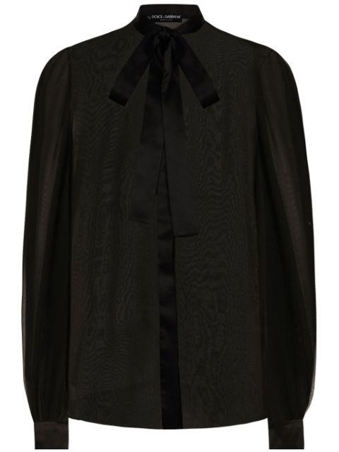 pussy-bow silk shirt by DOLCE&GABBANA