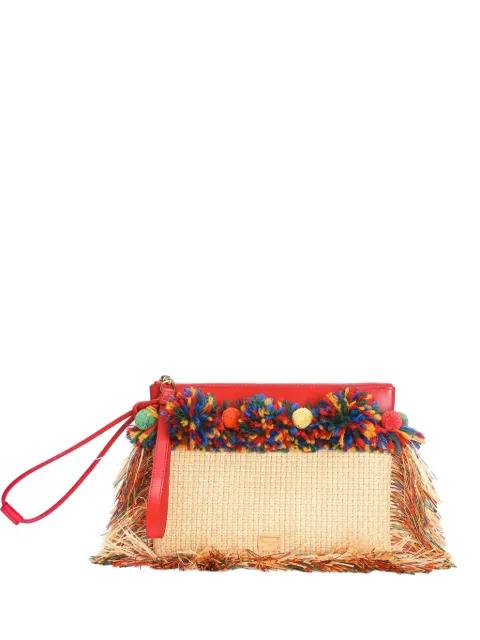 raffia toiletry bag with fringes by DOLCE&GABBANA