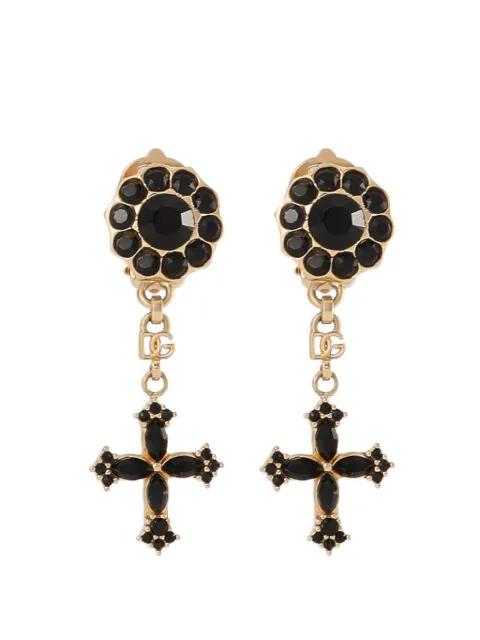 rhinestone clip earrings by DOLCE&GABBANA