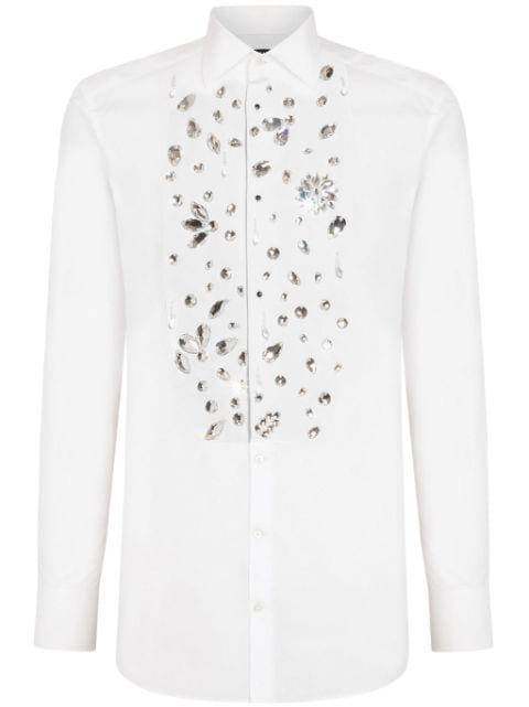 rhinestone-embellished cotton shirt by DOLCE&GABBANA
