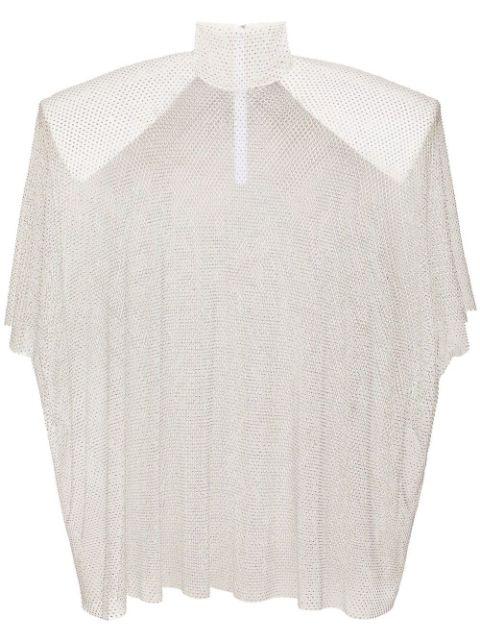 rhinestone-embellished mesh blouse by DOLCE&GABBANA