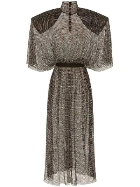 rhinestone-embellished mesh maxi dress by DOLCE&GABBANA