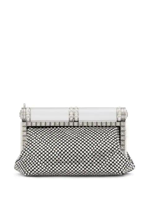 rhinestone-embellished satin clutch bag by DOLCE&GABBANA