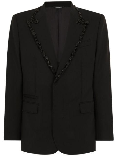 rhinestone-embellished single-breasted blazer by DOLCE&GABBANA