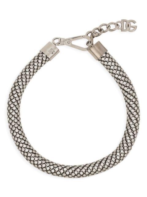 rhinestone-embellished tubular choker by DOLCE&GABBANA