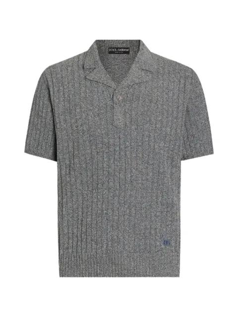 ribbed cotton and linen polo shirt by DOLCE&GABBANA