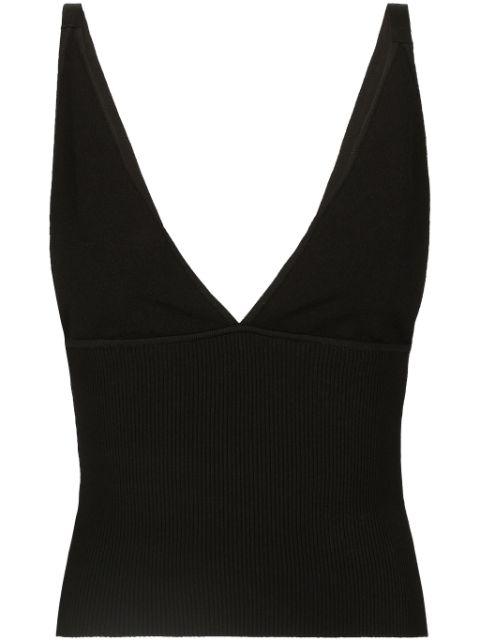 ribbed-knit cropped tank top by DOLCE&GABBANA