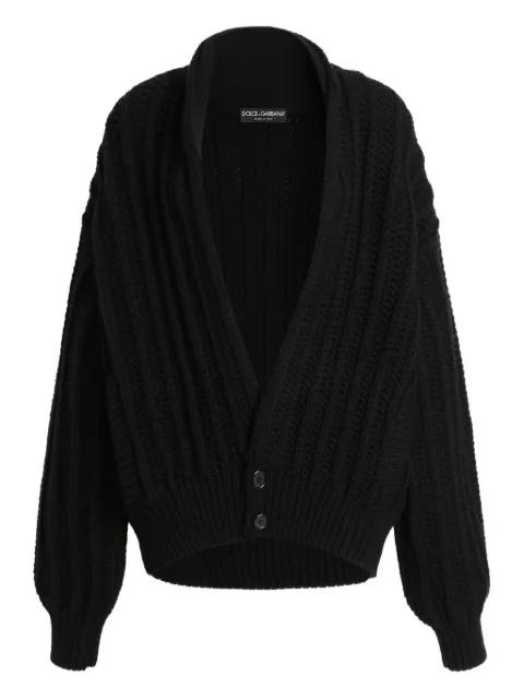 ribbed-knit long-sleeve cardigan by DOLCE&GABBANA