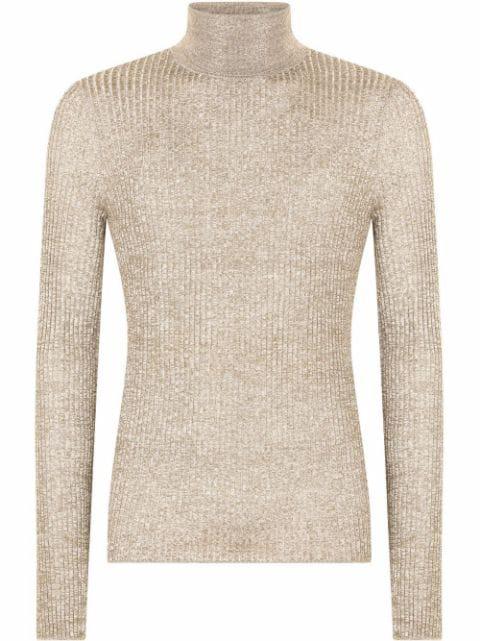 ribbed knit roll neck jumper by DOLCE&GABBANA