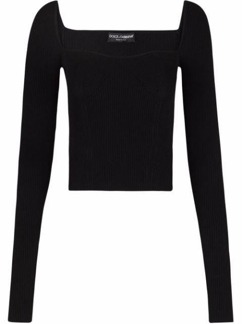 ribbed-knit square-neck jumper by DOLCE&GABBANA