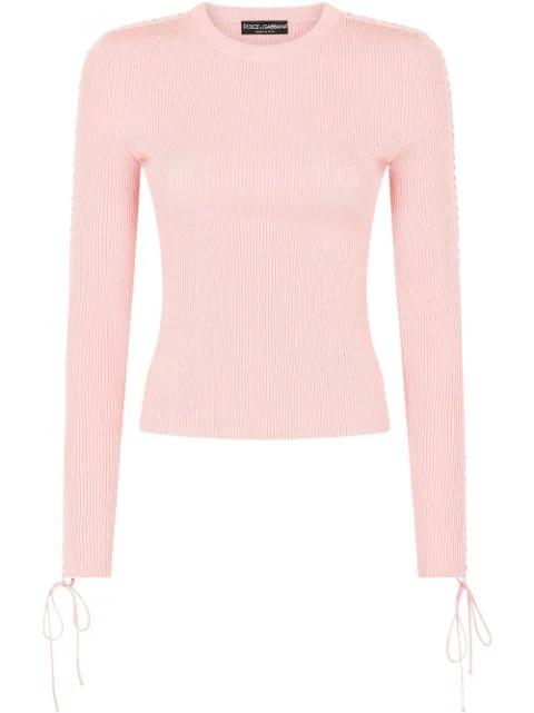 ribbed lace-up jumper by DOLCE&GABBANA