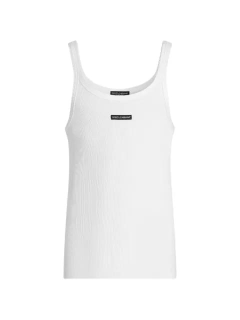 ribbed logo-patch vest by DOLCE&GABBANA