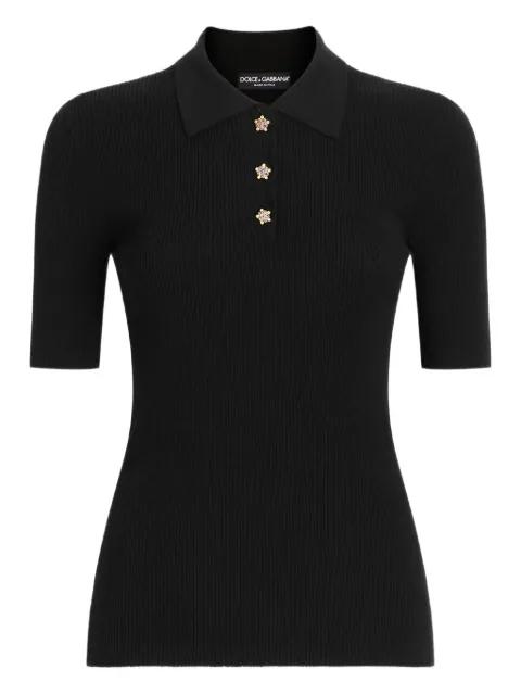 ribbed polo top by DOLCE&GABBANA