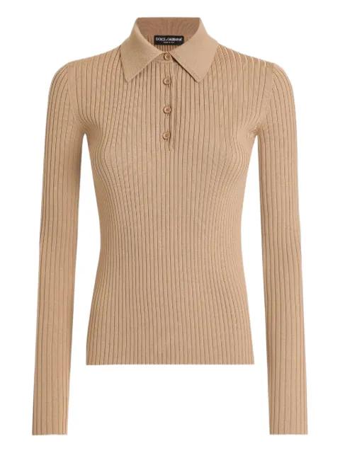 ribbed polo top by DOLCE&GABBANA