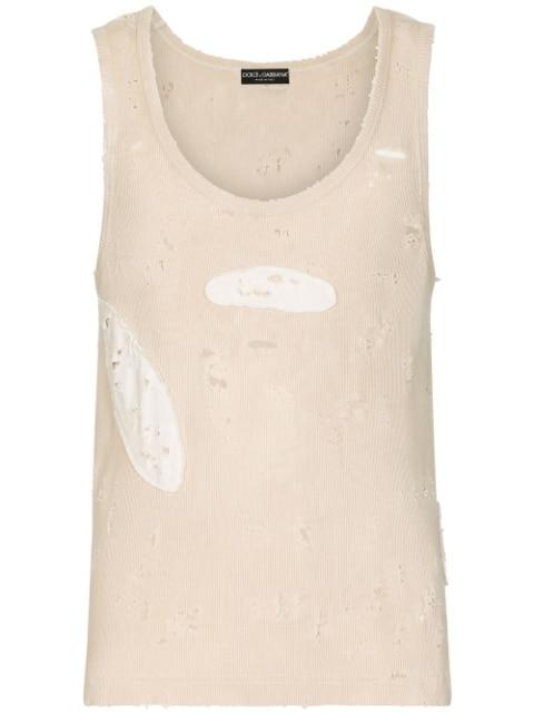 ribbed ripped vest by DOLCE&GABBANA