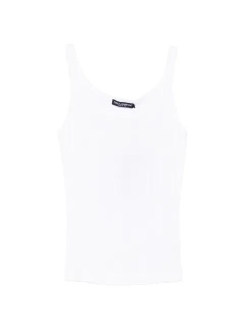 ribbed tank top with embroidery by DOLCE&GABBANA
