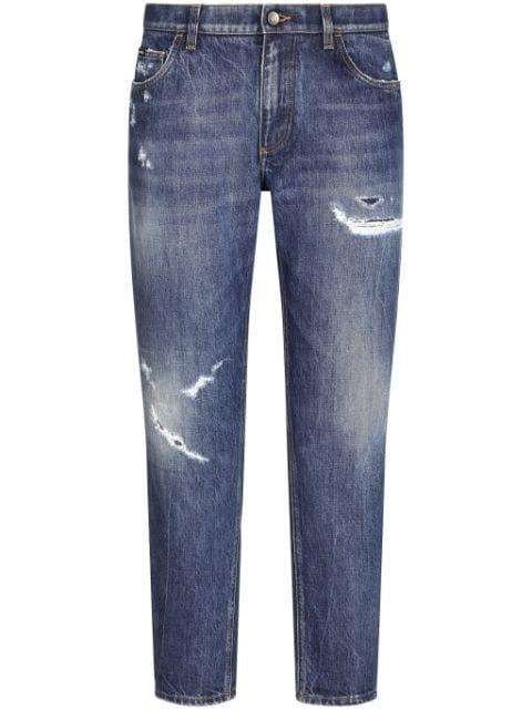 ripped straight-leg jeans by DOLCE&GABBANA