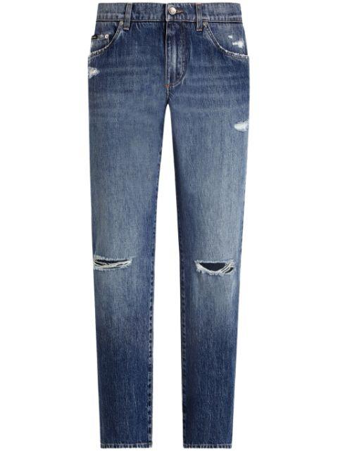 ripped straight-leg jeans by DOLCE&GABBANA