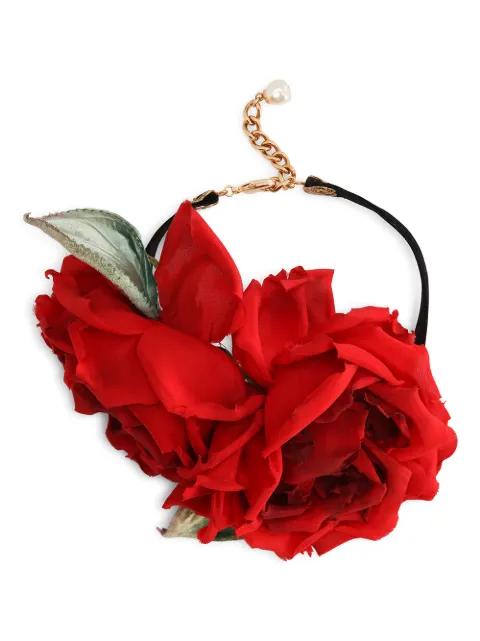 rose-appliqué choker necklace by DOLCE&GABBANA