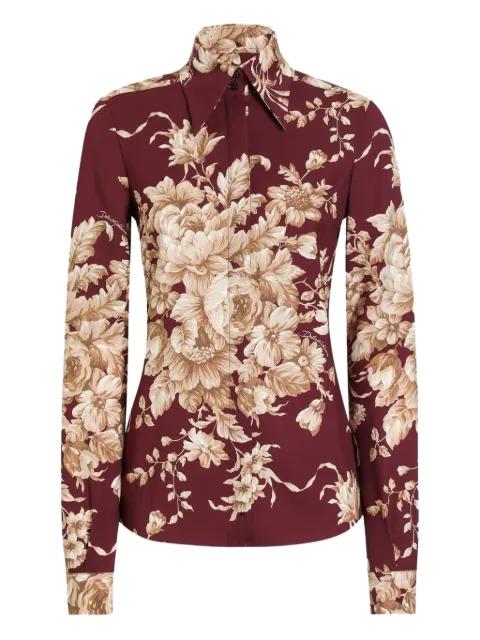 rose-print charmeuse shirt by DOLCE&GABBANA
