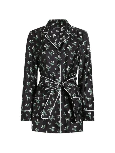 roses and lilies of the valley-print twill shirt by DOLCE&GABBANA