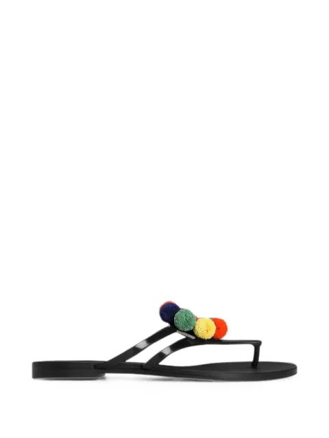 rubber beachwear slides with pom-poms by DOLCE&GABBANA