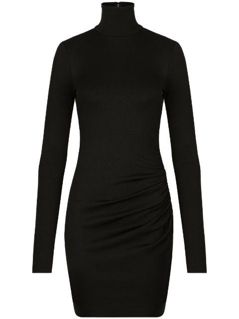 ruched high-neck mini dress by DOLCE&GABBANA