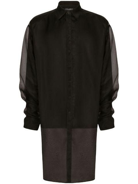 ruffle-detail semi-sheer shirt by DOLCE&GABBANA