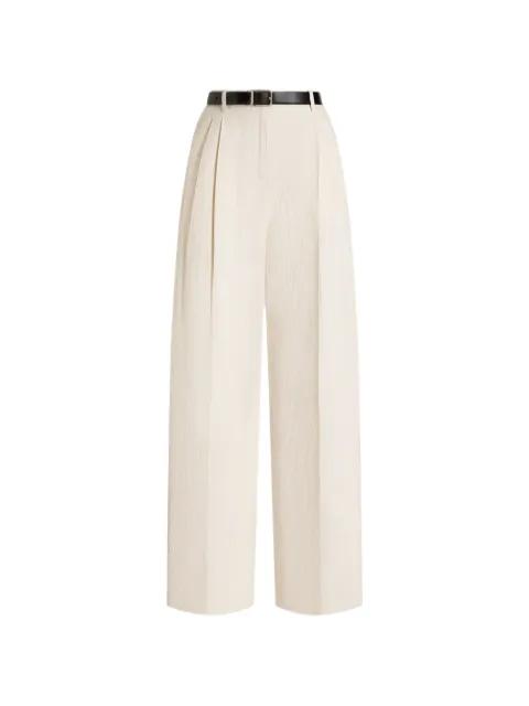 rustic cotton and linen canvas trousers by DOLCE&GABBANA