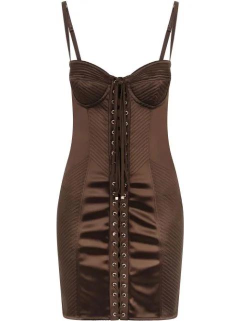 satin corset style mini dress by DOLCE&GABBANA