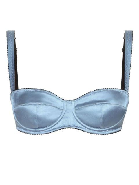 satin-finish balconette-style bra by DOLCE&GABBANA