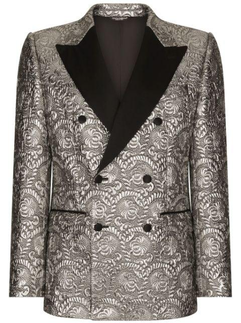 satin-lapel jacquard blazer by DOLCE&GABBANA