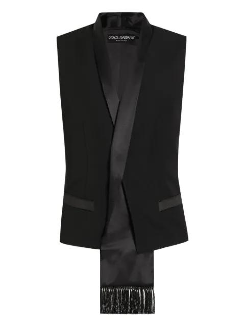 satin-lapel sleeveless vest by DOLCE&GABBANA