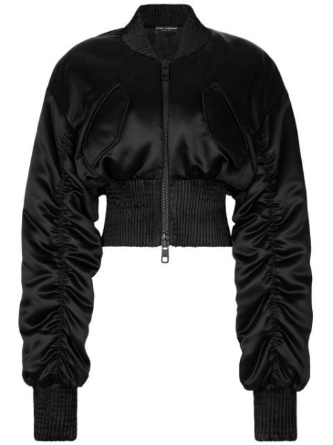 satin zip-up cropped jacket by DOLCE&GABBANA