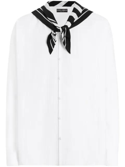 scarf-detail shirt by DOLCE&GABBANA