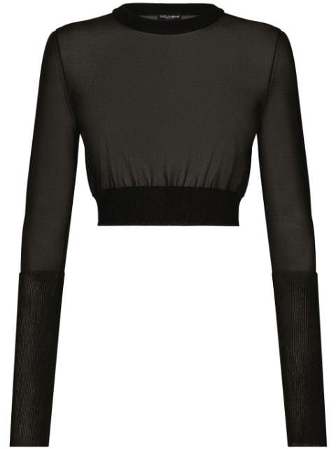 semi-sheer cropped top by DOLCE&GABBANA