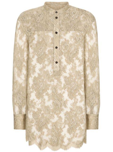 semi-sheer floral-lace shirt by DOLCE&GABBANA
