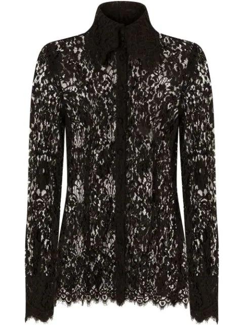 semi-sheer lace shirt by DOLCE&GABBANA