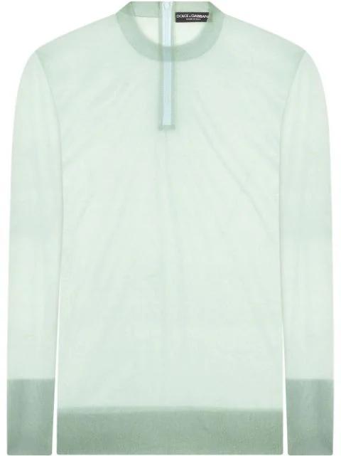 semi-sheer long-sleeve top by DOLCE&GABBANA