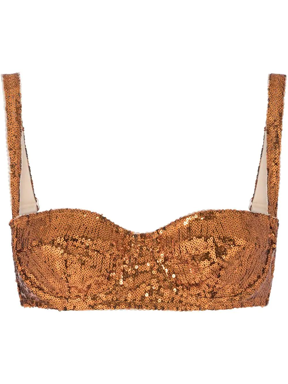 sequin-embellished balcony bra by DOLCE&GABBANA