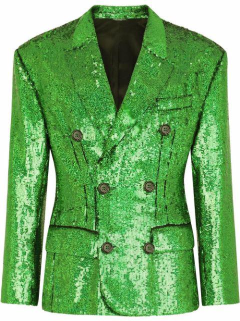 sequin-embellished double-breasted blazer by DOLCE&GABBANA