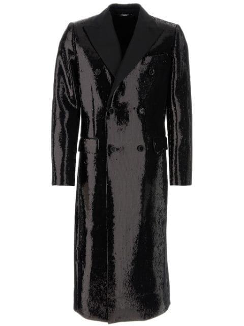 sequin-embellished double-breasted coat by DOLCE&GABBANA