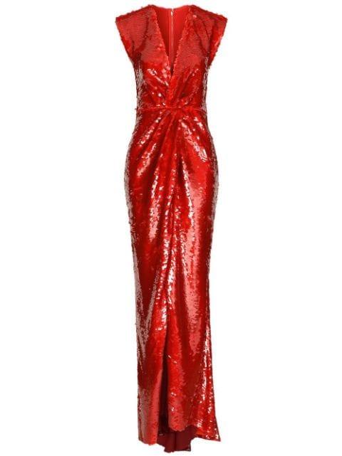 sequin-embellished draped maxi dress by DOLCE&GABBANA