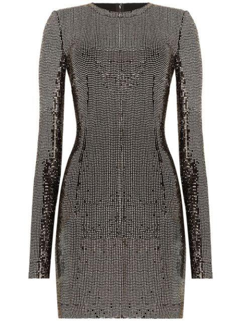 sequin-embellished long-sleeve mini dress by DOLCE&GABBANA